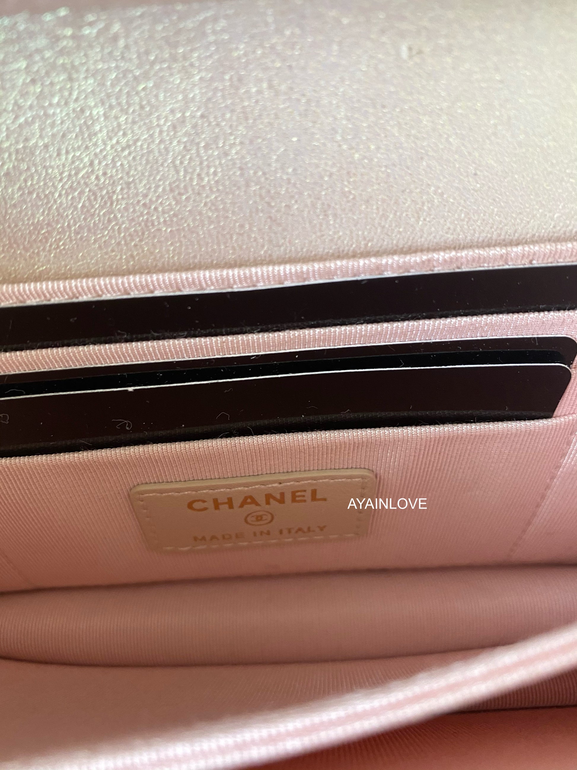 iridescent chanel woc wallet