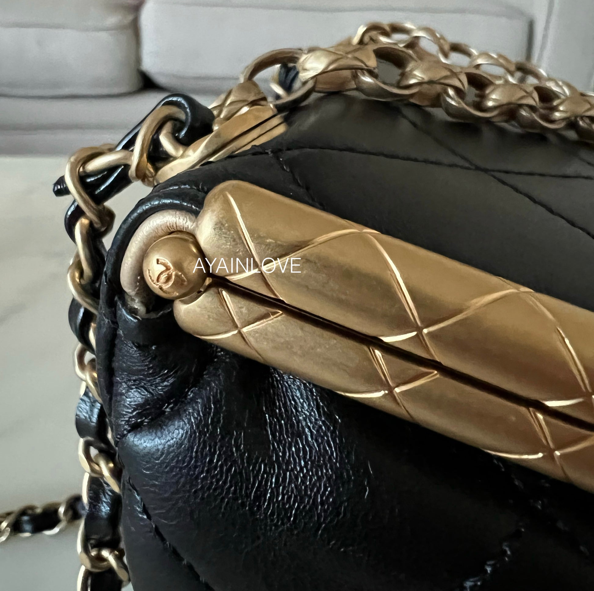 Chanel 20a Chanel Kiss Lock Bag Chanel Silver Hardware Tarnish