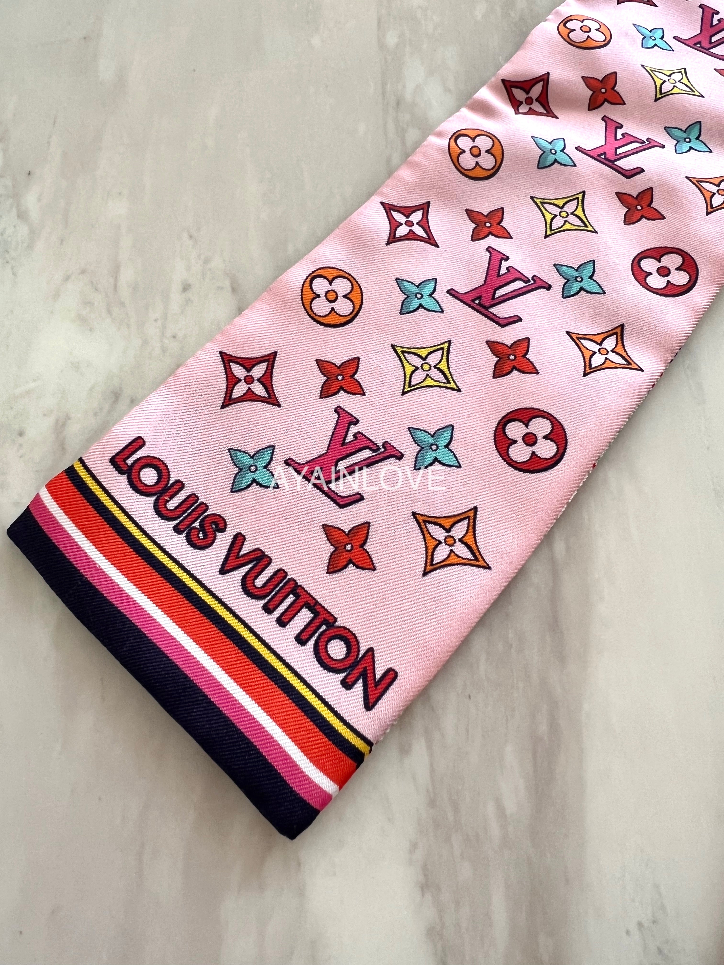 LV Pink Monogram Ballerine Twilly Scarf   The Fly Collection