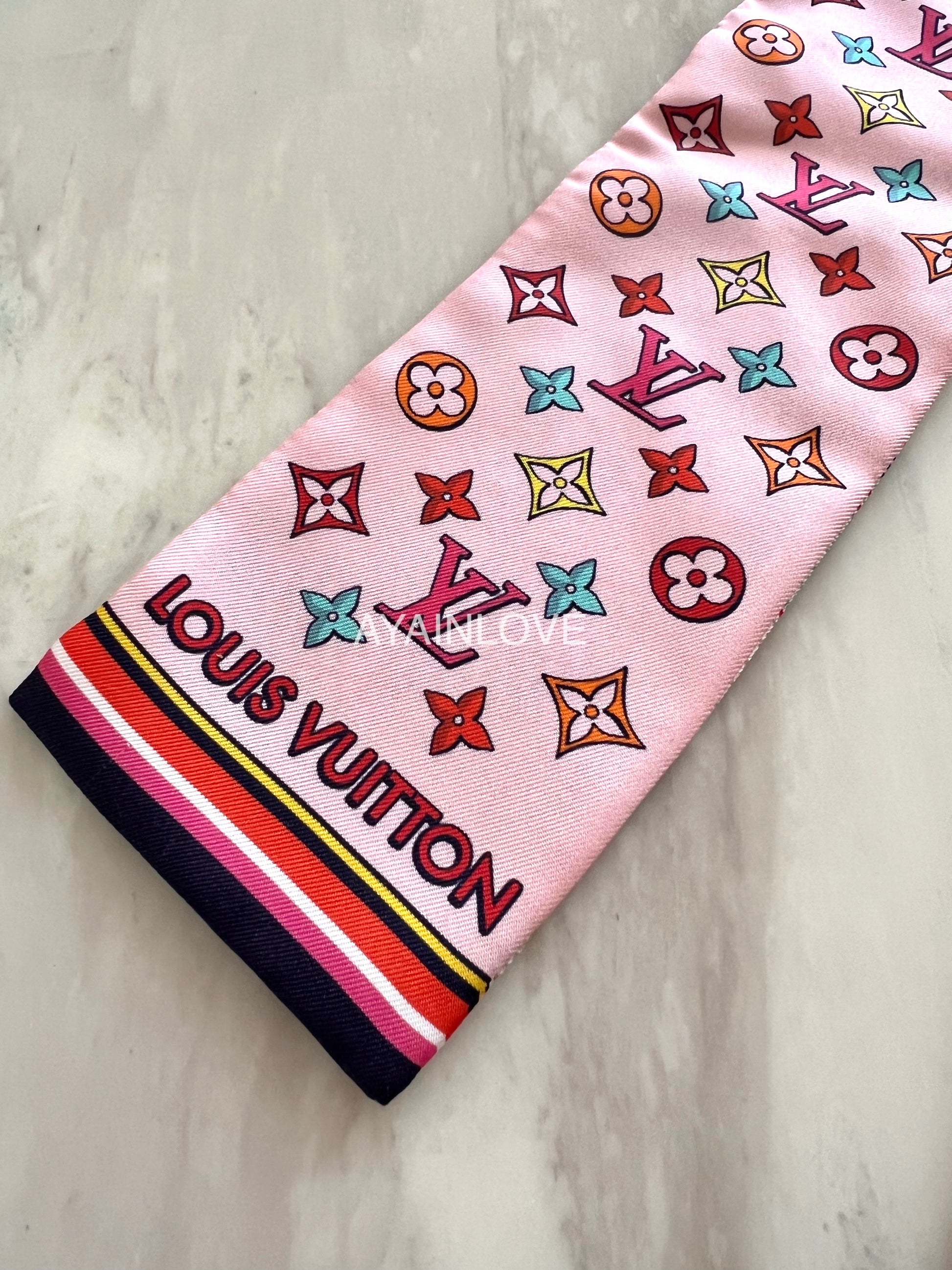 Authentic Louis Vuitton Silk Pink Tribute To Bandeau Twilly Scarf – Paris  Station Shop