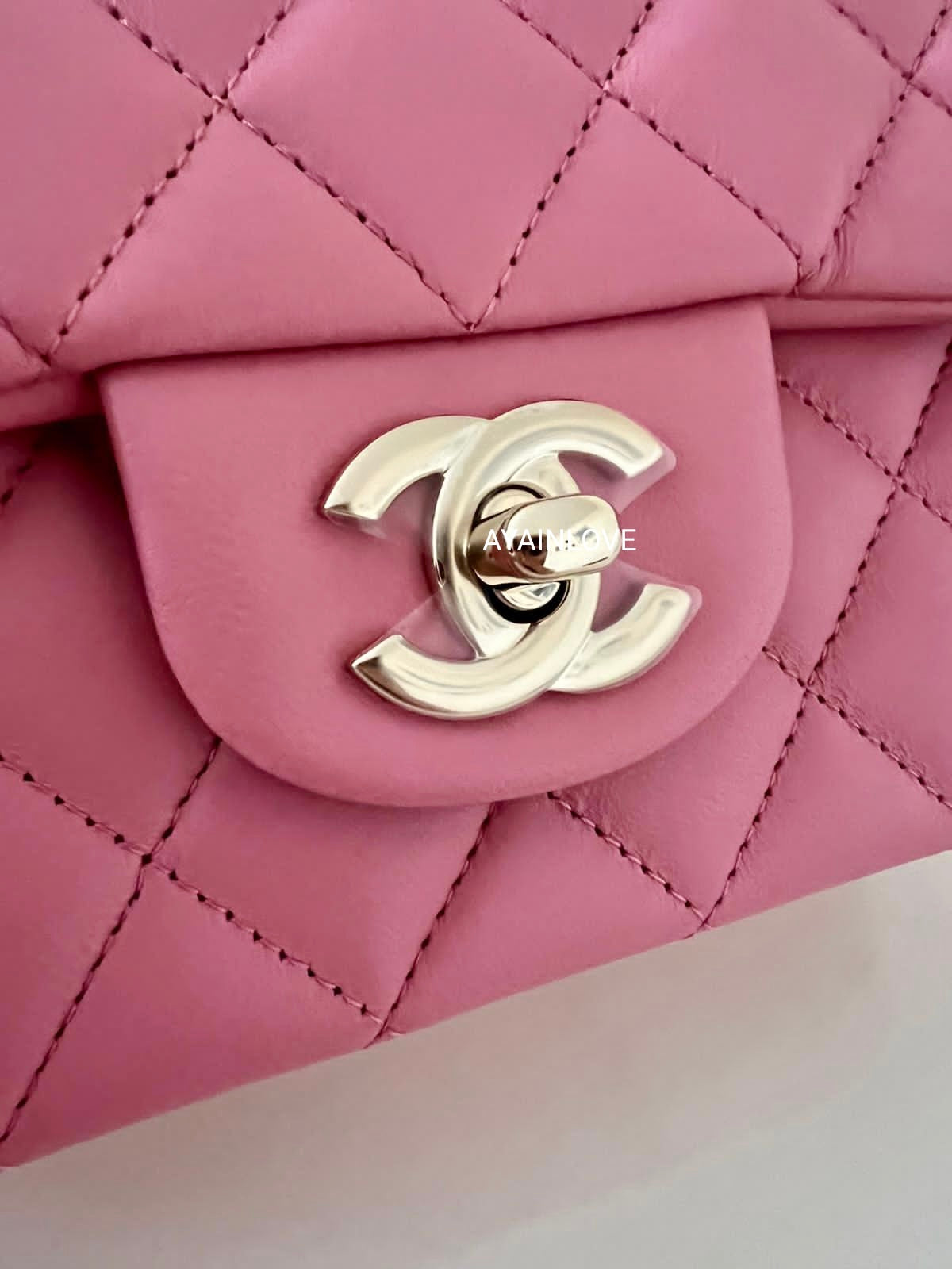 Chanel Top Handle Mini Flap Bag Size 20 Lambskin
