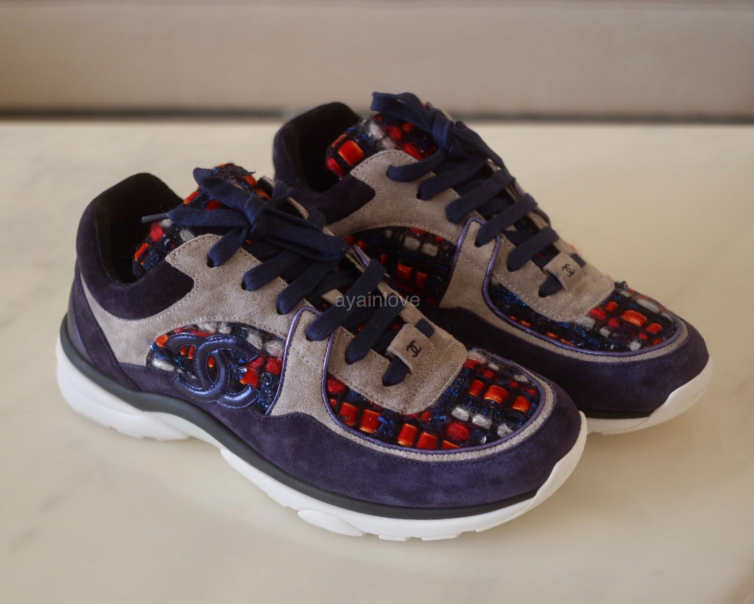 Trainers Chanel Blue size 38 EU in Suede - 25274922