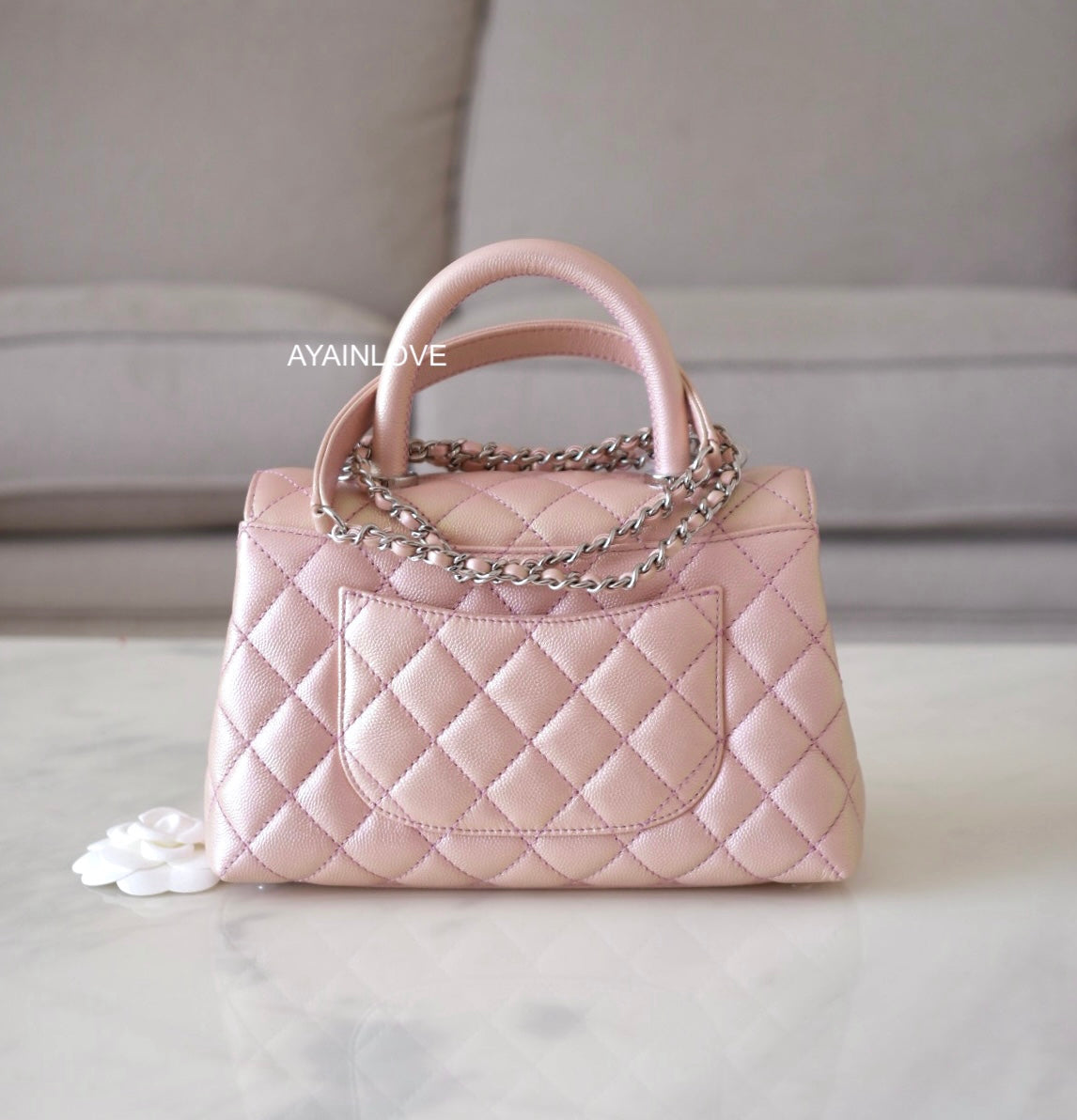 Chanel Small Coco Handle Light Pink Caviar Light Gold Hardware in 2023