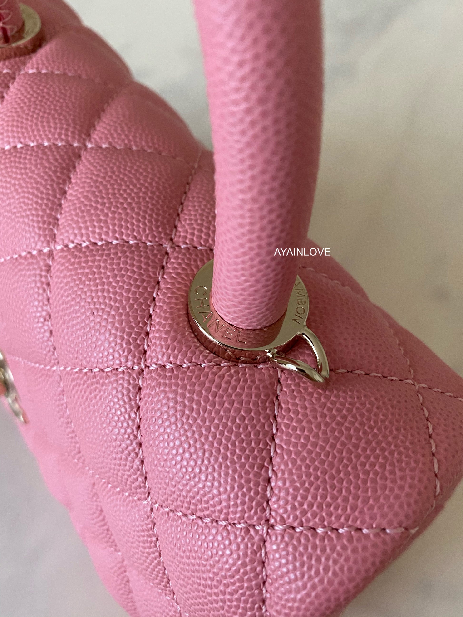 20A PINK CAVIAR COCO HANDLE MINI 24cm LIGHT GOLD HARDWARE – AYAINLOVE  CURATED LUXURIES