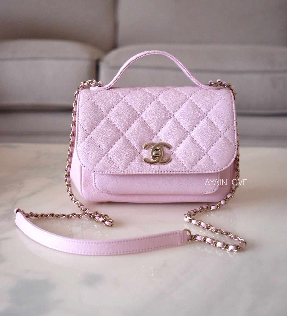 Chanel Blue Small Chic Pearls Flap Bag