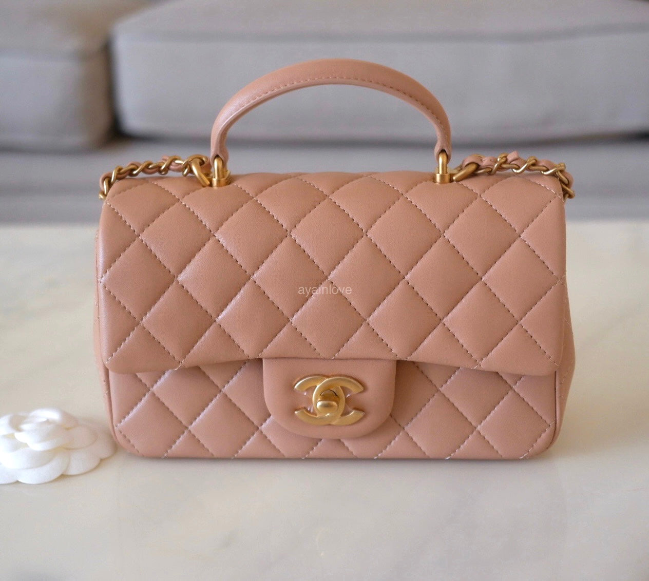 Chanel Top Handle Mini Rectangular Flap Bag Iridescent Green Lambskin –  Coco Approved Studio