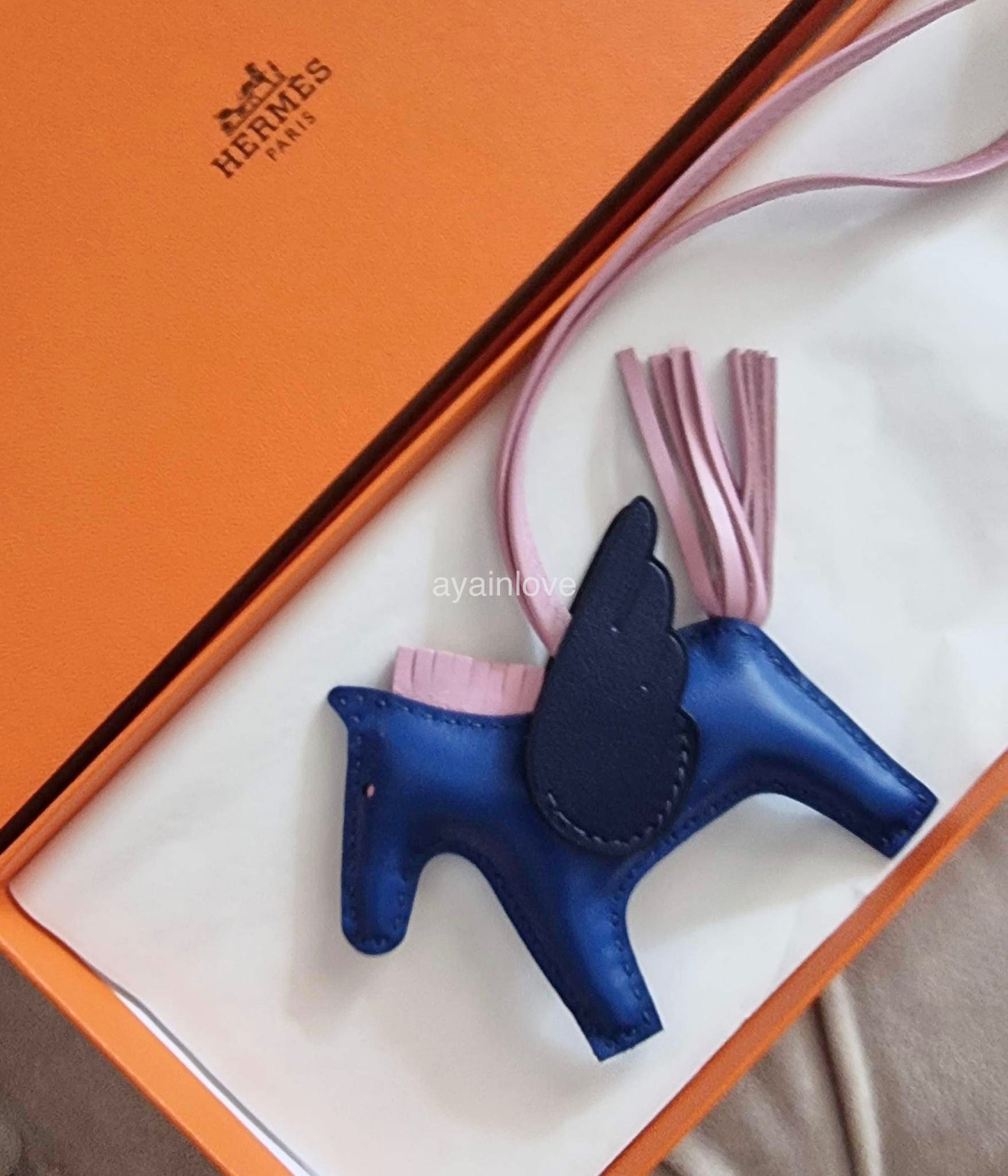 RESERVED - Authentic Hermes Rodeo Pegase PM Jaune Bourgeon Blue Brume Nata  brand new full set with receipt Bag Charm, Luxury, Accessories on Carousell