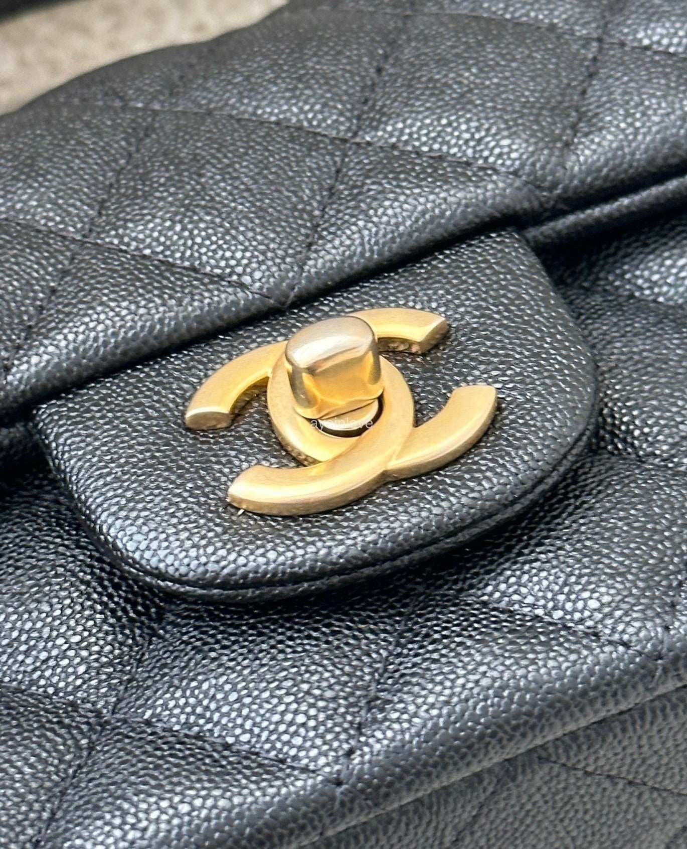 Chanel classic rectangular Cc You Black Caviar Gold Hard Ware Bag