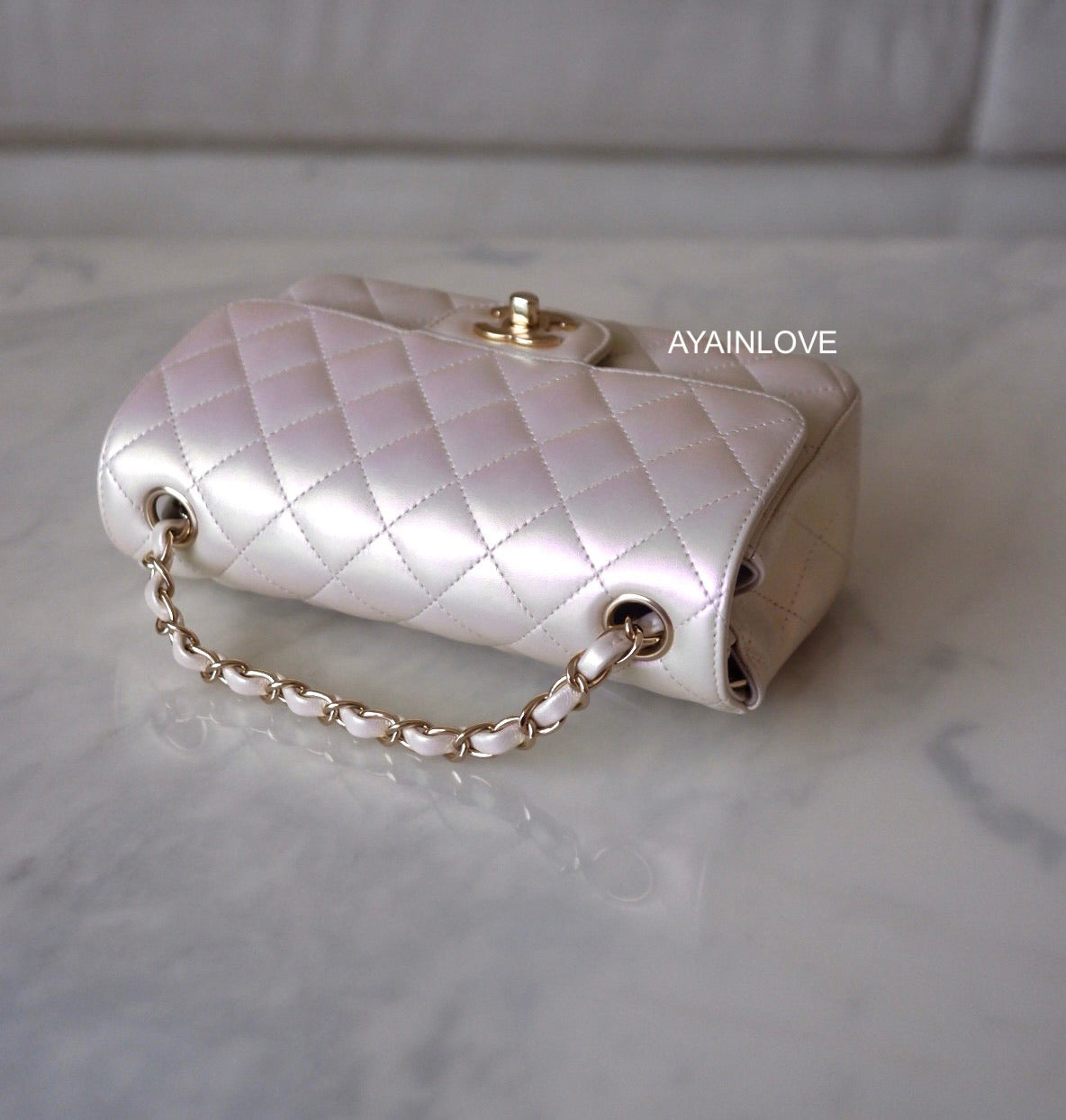 Chanel Round Circle Bag Iridescent Ivory Gold Hardware 20A – Coco Approved  Studio