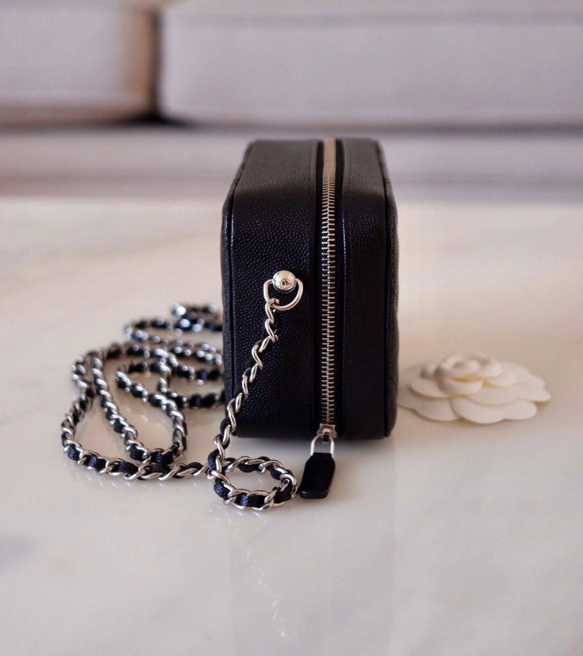 Chanel black on sale camera bag