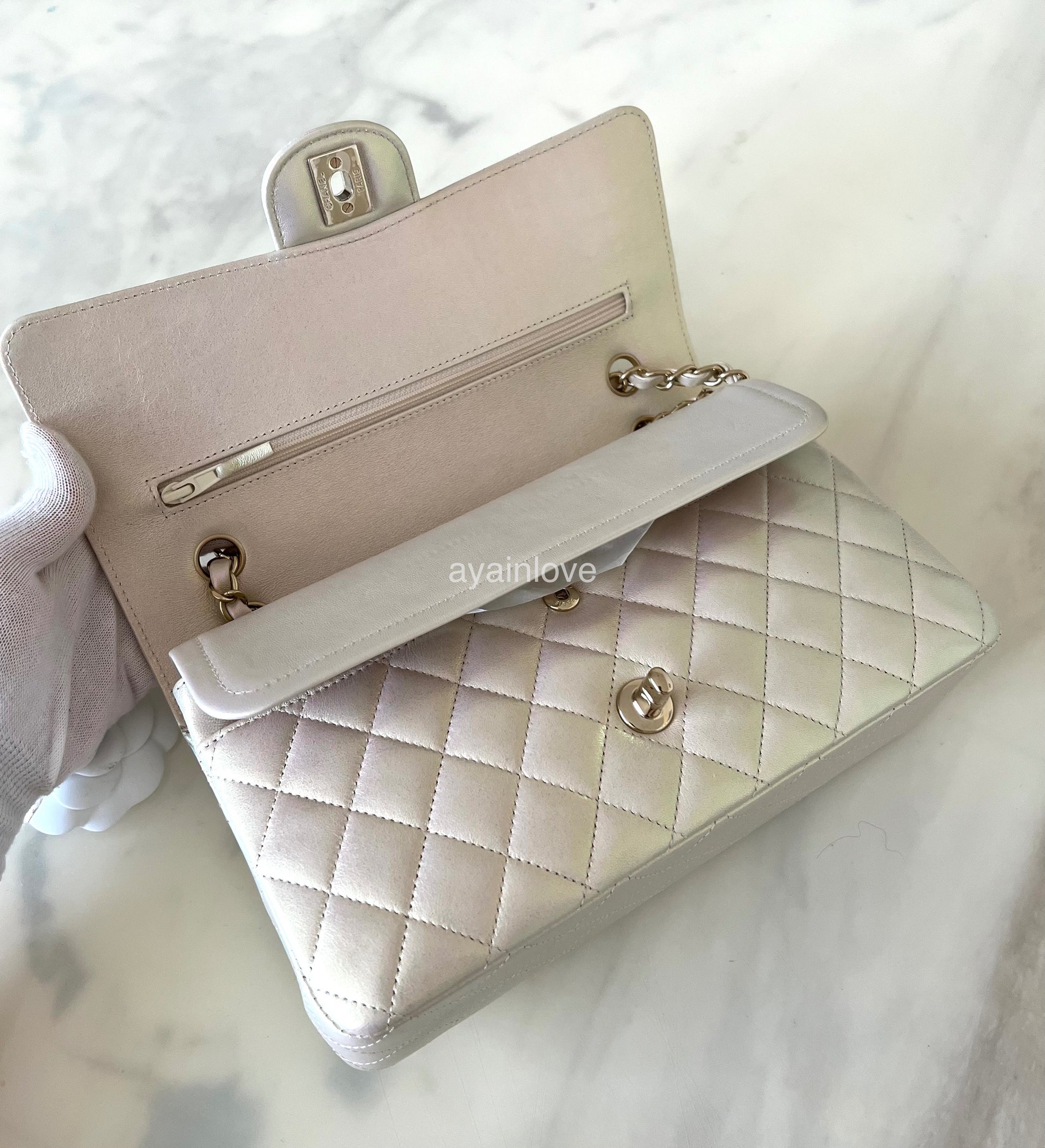 CHANEL 22S Pink Caviar Small Classic Flap Light Gold Hardware – AYAINLOVE  CURATED LUXURIES