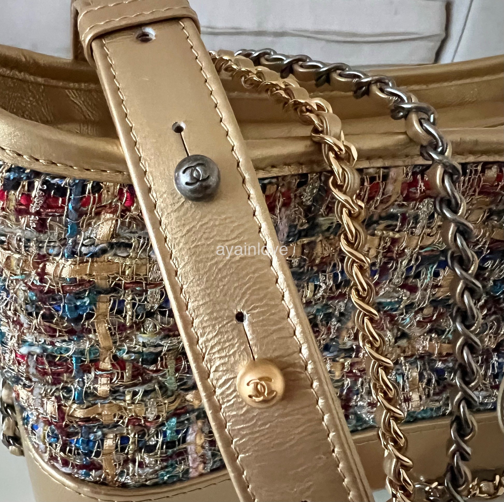 Chanel's Gabrielle Small Hobo Handbag Light Grey