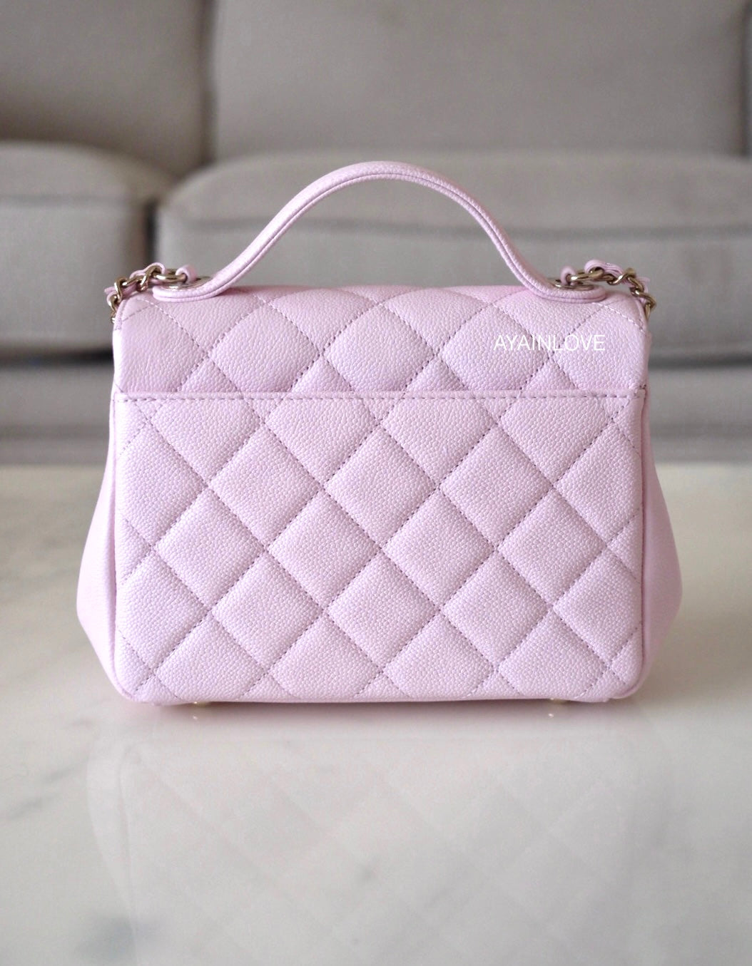 Chanel Gray Medium Business Affinity with Gold Hardware and Chanel Pink Classic  Small Pouch Unboxing and Overview, with Modeling Shots – JLJ Back To Classic /