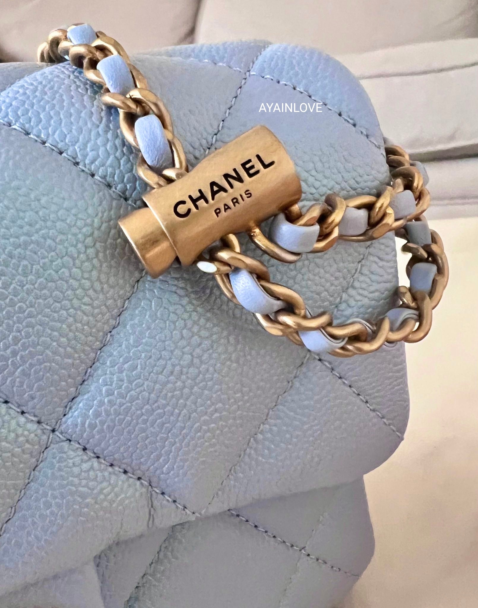 Chanel Quilted My Perfect Mini Iridescent Lilac Caviar Aged Gold Hardw –  Coco Approved Studio