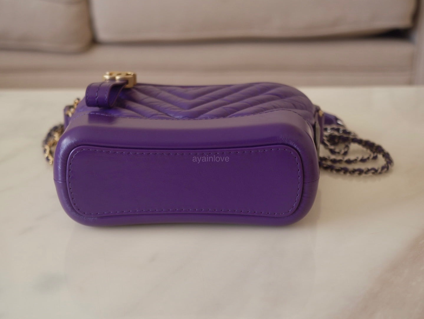 CHANEL 19K Purple Chevron Small Gabrielle Gabby Hobo Bag Mixed Hardwar – AYAINLOVE  CURATED LUXURIES